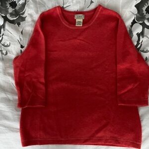 L.L. Bean Coral color 100% Cashmere Crew Neck Sweater